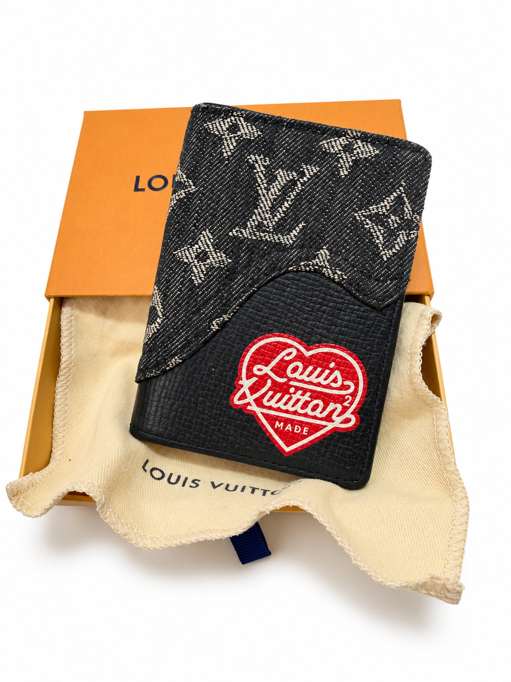 Louis Vuitton x Nigo Monogram Denim Pocket Organizer Wallet Black M81015